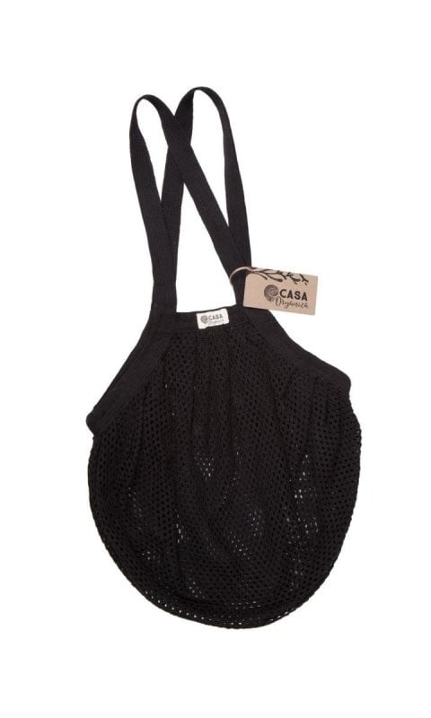 Levně Síťovinová taška s drobnými oky černá barva Casa Organica