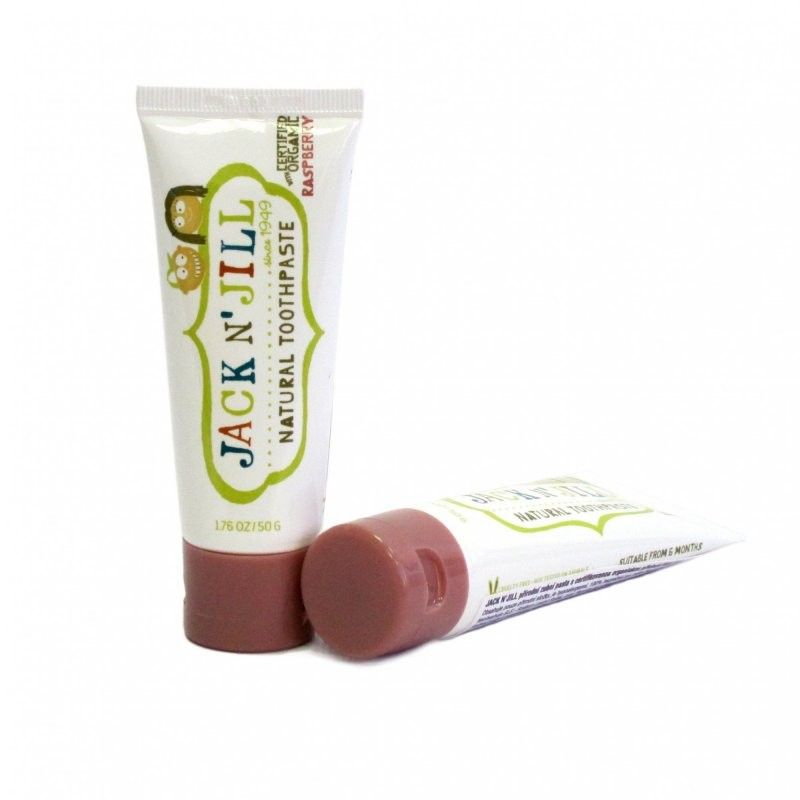 Levně Dětská zubní pasta bez fluoru malina BIO Jack n' Jill - 50 g