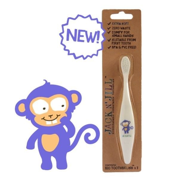 Levně Dětský zubní kartáček v designu opičky Jack n' Jill