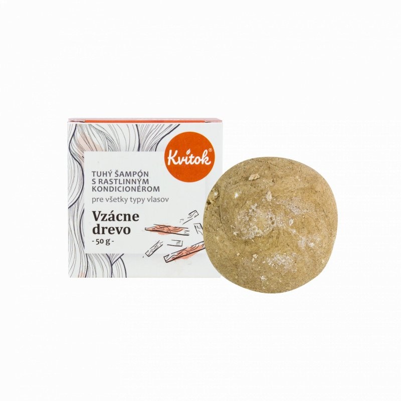 Levně Tuhý šampon s kondicionérem (Vzácné dřevo) XXL Kvitok - 50 g