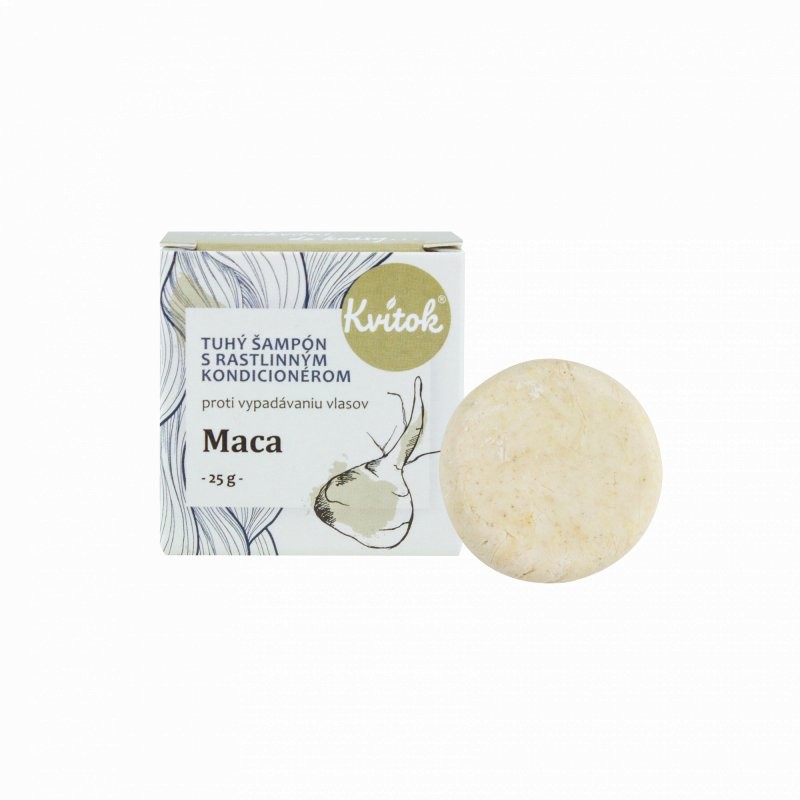 Levně Tuhý šampon s kondicionérem s macou Kvitok - 25 g