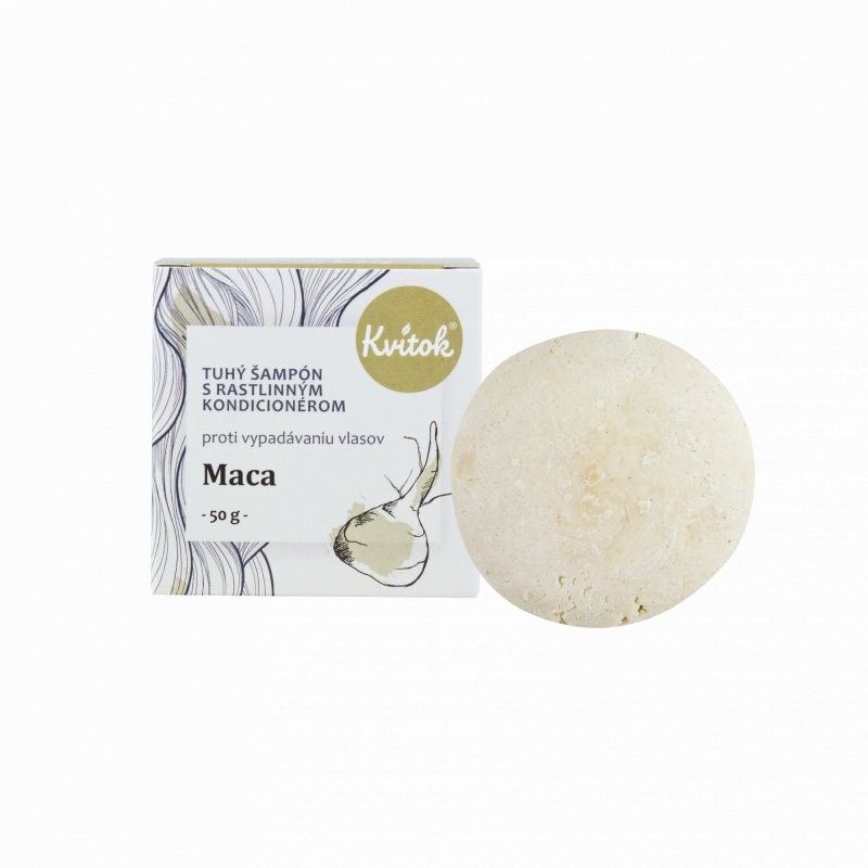 Levně Tuhý šampon s kondicionérem s macou XXL Kvitok - 50 g
