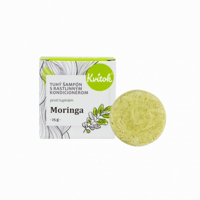 Levně Tuhý šampon s kondicionérem proti lupům s moringou Kvitok - 25 g