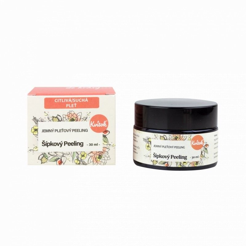 Levně Šípkový peeling pro suchou a citlivou pleť zmirňující zarudnutí Kvitok - 30 ml