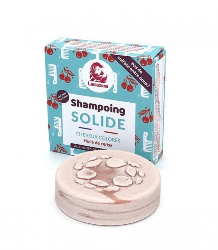 Levně Tuhý šampon pro barvené vlasy s třešňovým olejem Lamazuna - 70 g