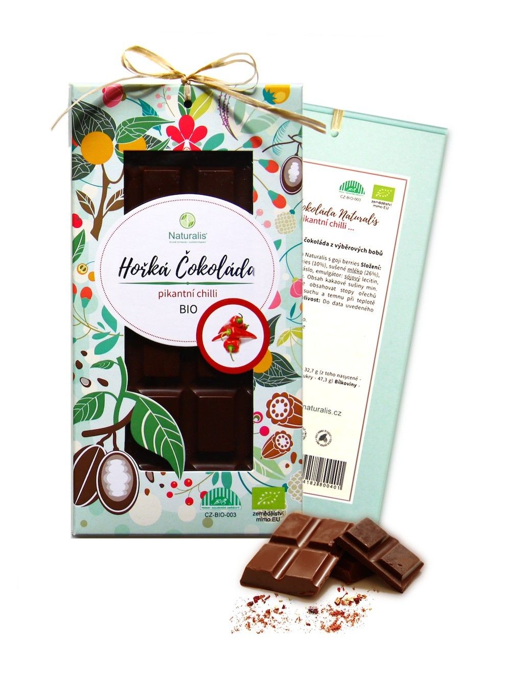 Naturalis BIO Čokoláda Naturalis s chilli - 80g + prodloužená záruka na vrácení zboží do 100 dnů