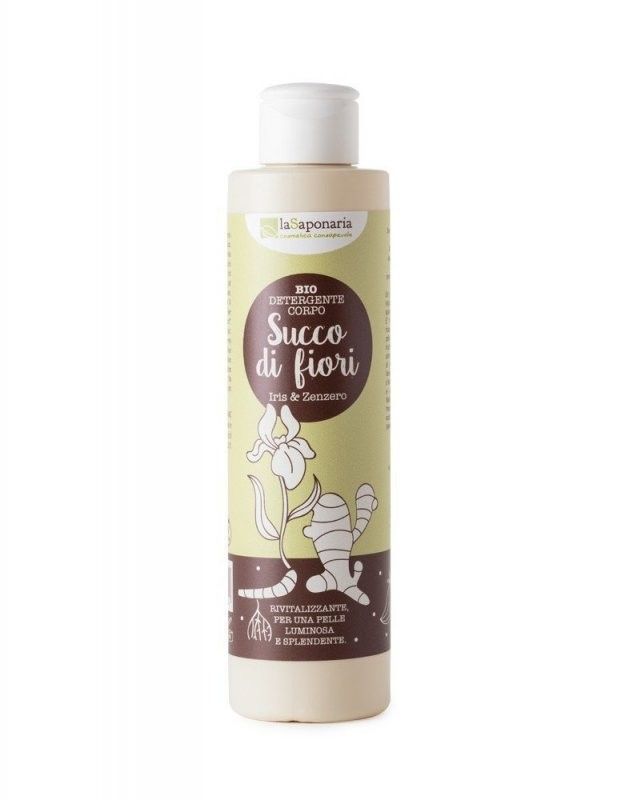 Levně Posilující čisticí sprchový gel s kosatcem a zázvorem BIO laSaponaria - 200 ml