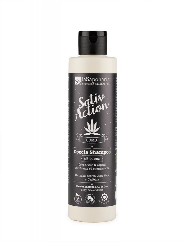 Levně Pánský sprchový gel a šampon s konopím 2 v 1 BIO laSaponaria - 200 ml