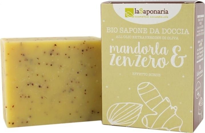 Levně Tuhé olivové mýdlo mandle a zázvor BIO laSaponaria - 100 g