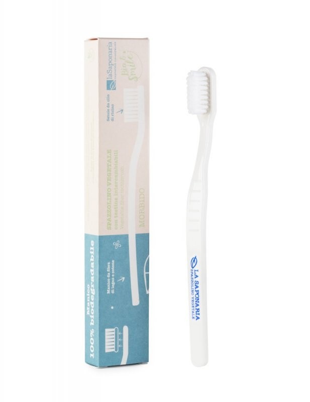 Levně Zubní kartáček z přírodních materiálů (tvrdost soft) laSaponaria