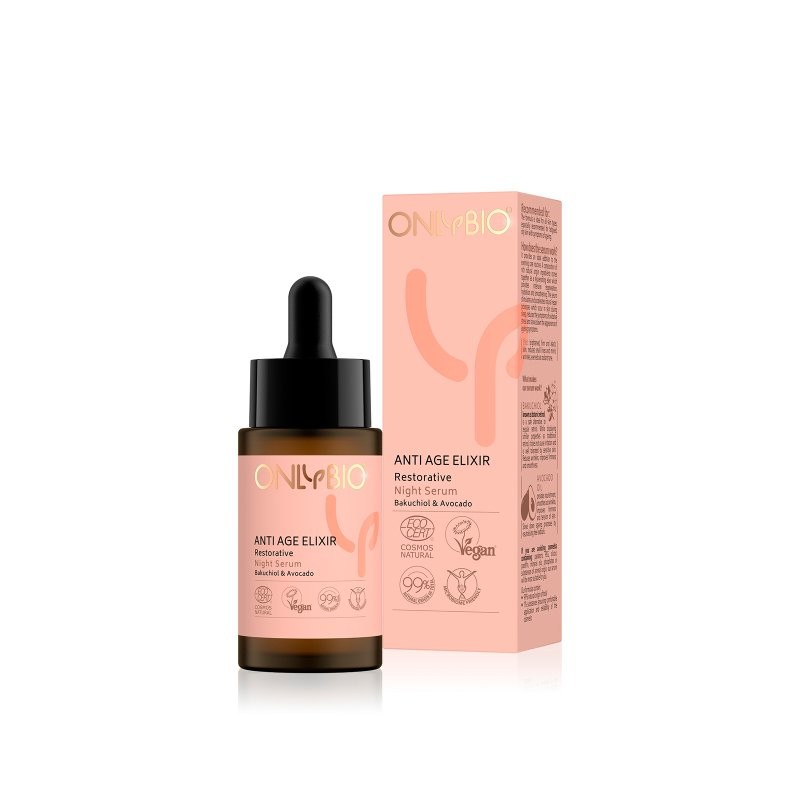 Levně Obnovující noční pleťové sérum s avokádem (Anti Age Elixir) OnlyBio - 30 ml