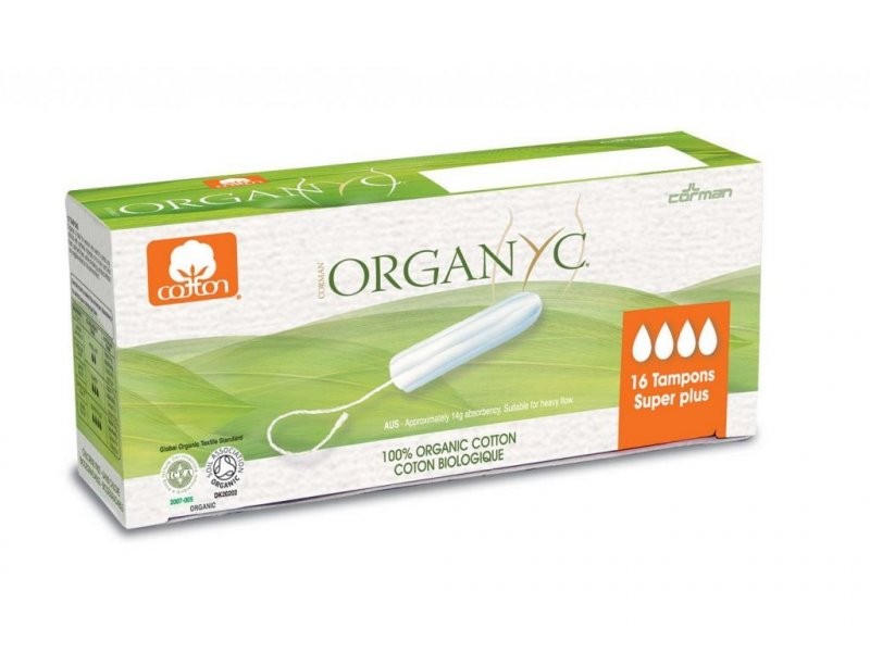 Levně Tampony z biobavlny (Super Plus) Organyc - 16 ks