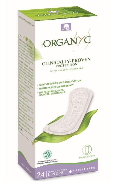 Levně Slipové vložky z biobavlny (Light Plus) Organyc - 24 ks