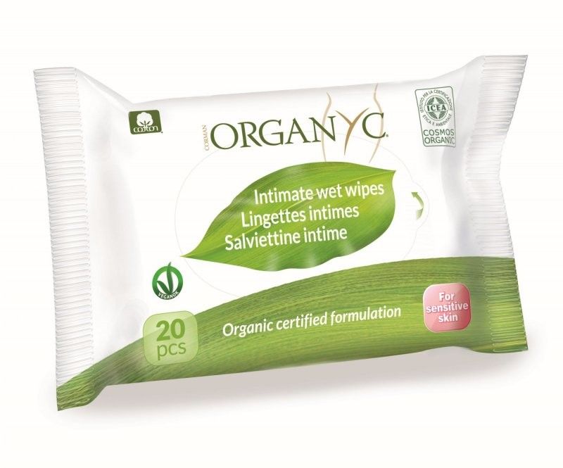 Levně Vlhčené ubrousky pro intimní hygienu z biobavlny BIO Organyc - 20 ks