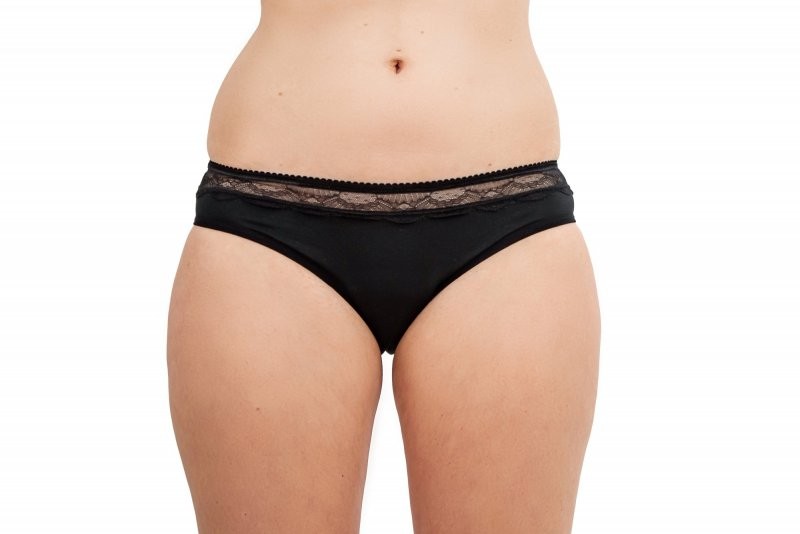 Levně Menstruační kalhotky střední a slabá menstruace S černé (Malé) Pinke Welle