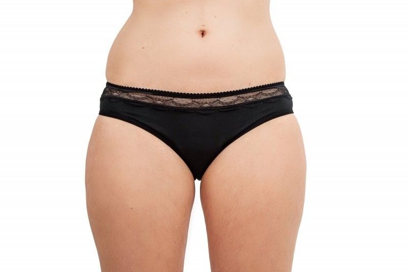 Levně Menstruační kalhotky střední a slabá menstruace XL černé (Malé) Pinke Welle