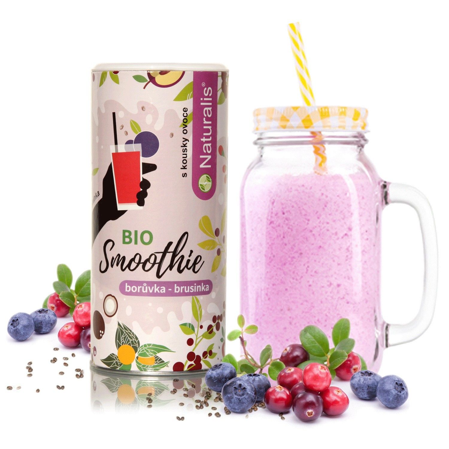 Levně Smoothie Naturalis Borůvka a Brusinka BIO - 180g