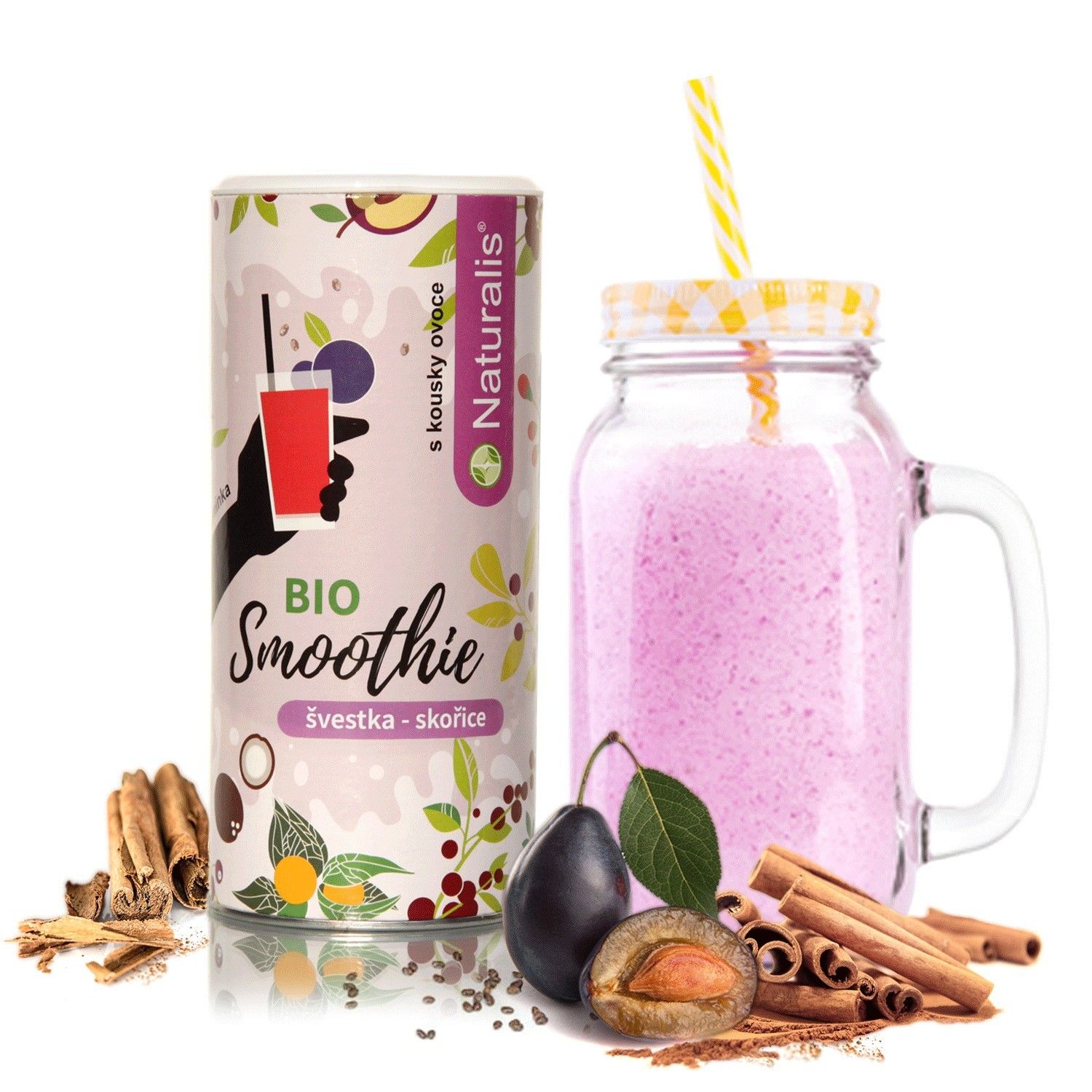 Levně Smoothie Naturalis Skořice a Švestka BIO - 180g
