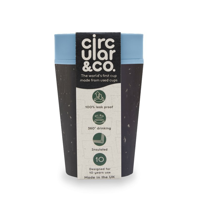 Levně Hrnek z recykl. materiálů černo - tyrkysové barvy Circular Cup - 227 ml
