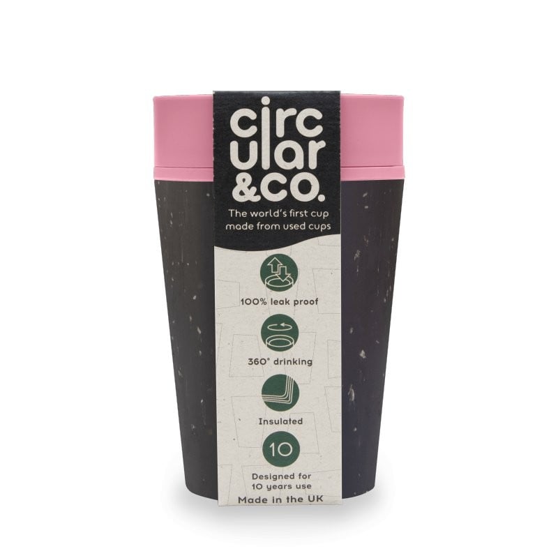 Levně Hrnek z recykl. materiálů černo - růžové barvy Circular Cup - 227 ml