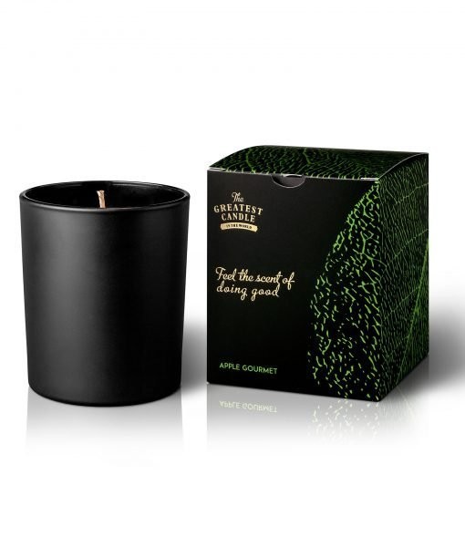 Levně Vonná svíčka v černém skle s aroma jablka The Greatest Candle - 170 g