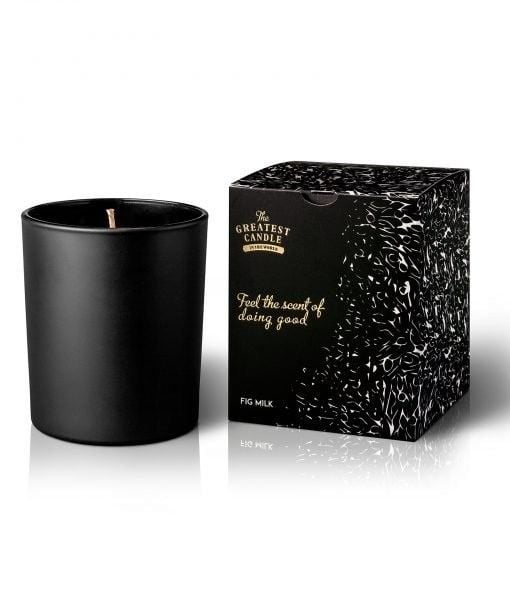 Levně Vonná svíčka v černém skle s aroma fíků The Greatest Candle - 170 g