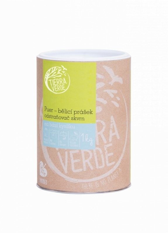 Levně Puer bělicí prášek pro praní dóza Tierra Verde - 1 kg