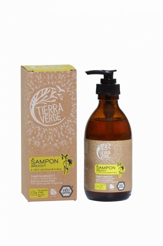 Levně Březový šampon na suché vlasy s citrónovou trávou Tierra Verde - 230 ml