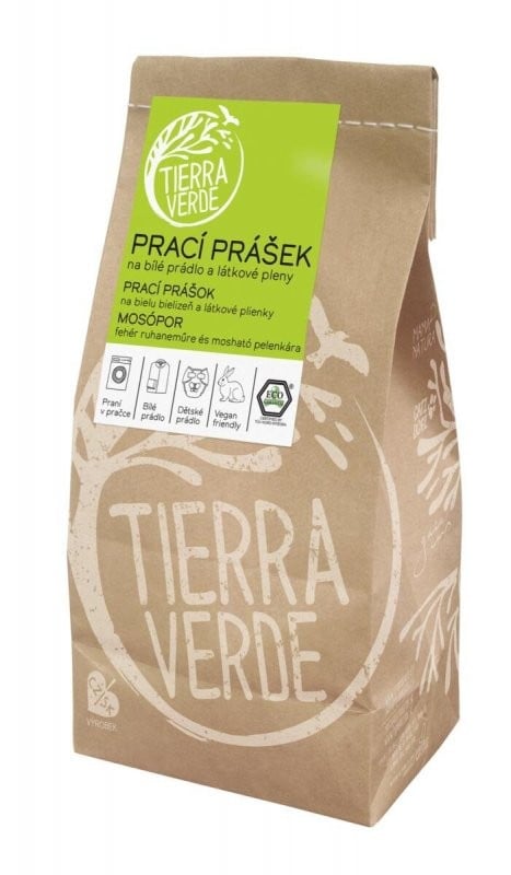 Levně Prací prášek na bílé prádlo a pleny sáček (Inovace) Tierra Verde - 850 g