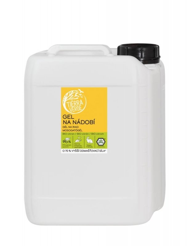 Levně Gel na nádobí s citronovou silicí BIO Tierra Verde - 5000 ml