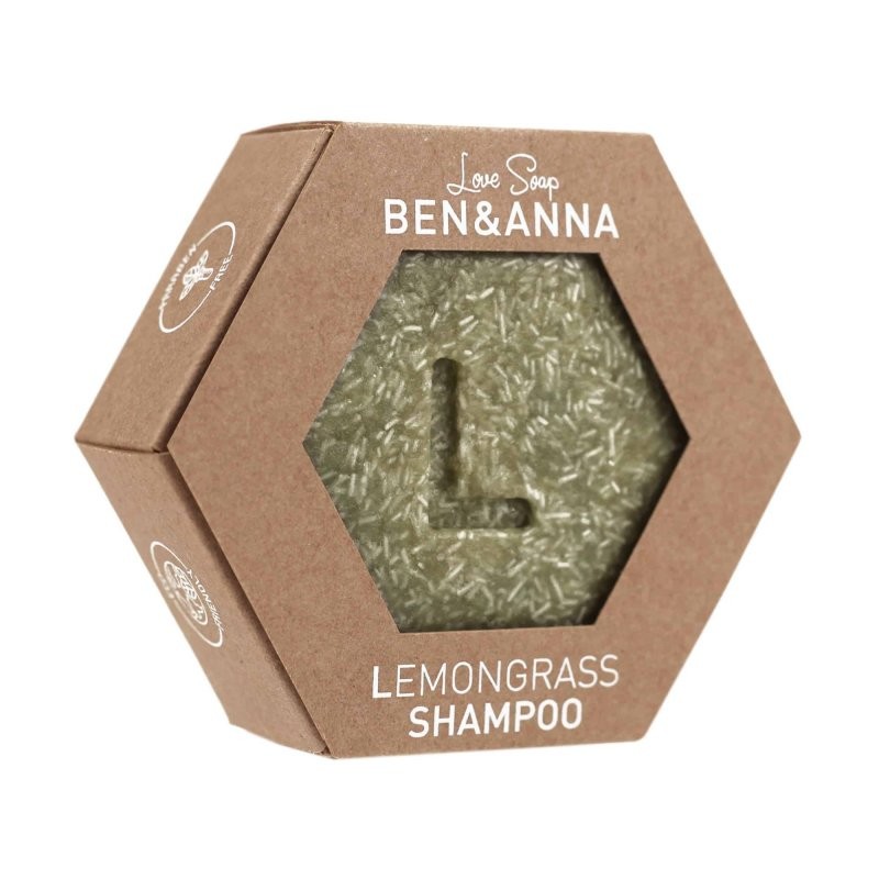 Levně Tuhý šampon pro suché a namáhané vlasy citronová tráva Ben & Anna - 60 g