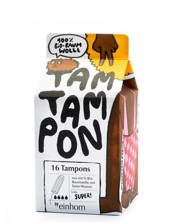 Levně Tampony TamTampon Super z hypoalergenní z bio bavlny Einhorn - 16 ks