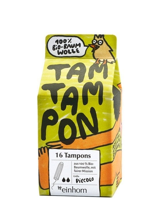 Tampony TamTampon Piccolo z hypoalergenní z bio bavlny Einhorn - 16 ks