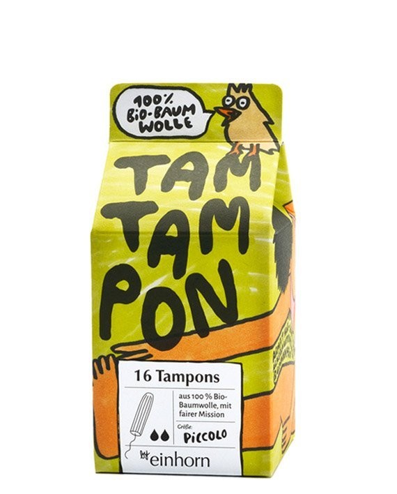 Levně Tampony TamTampon Piccolo z hypoalergenní z bio bavlny Einhorn - 16 ks