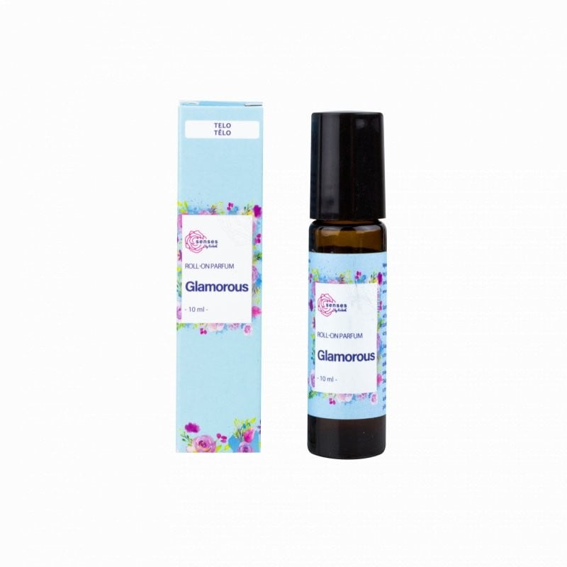 Levně Roll-on olejový parfém s vůní pomeranče, jasmínu a vanilky (Glamorous) Kvitok - 10 ml