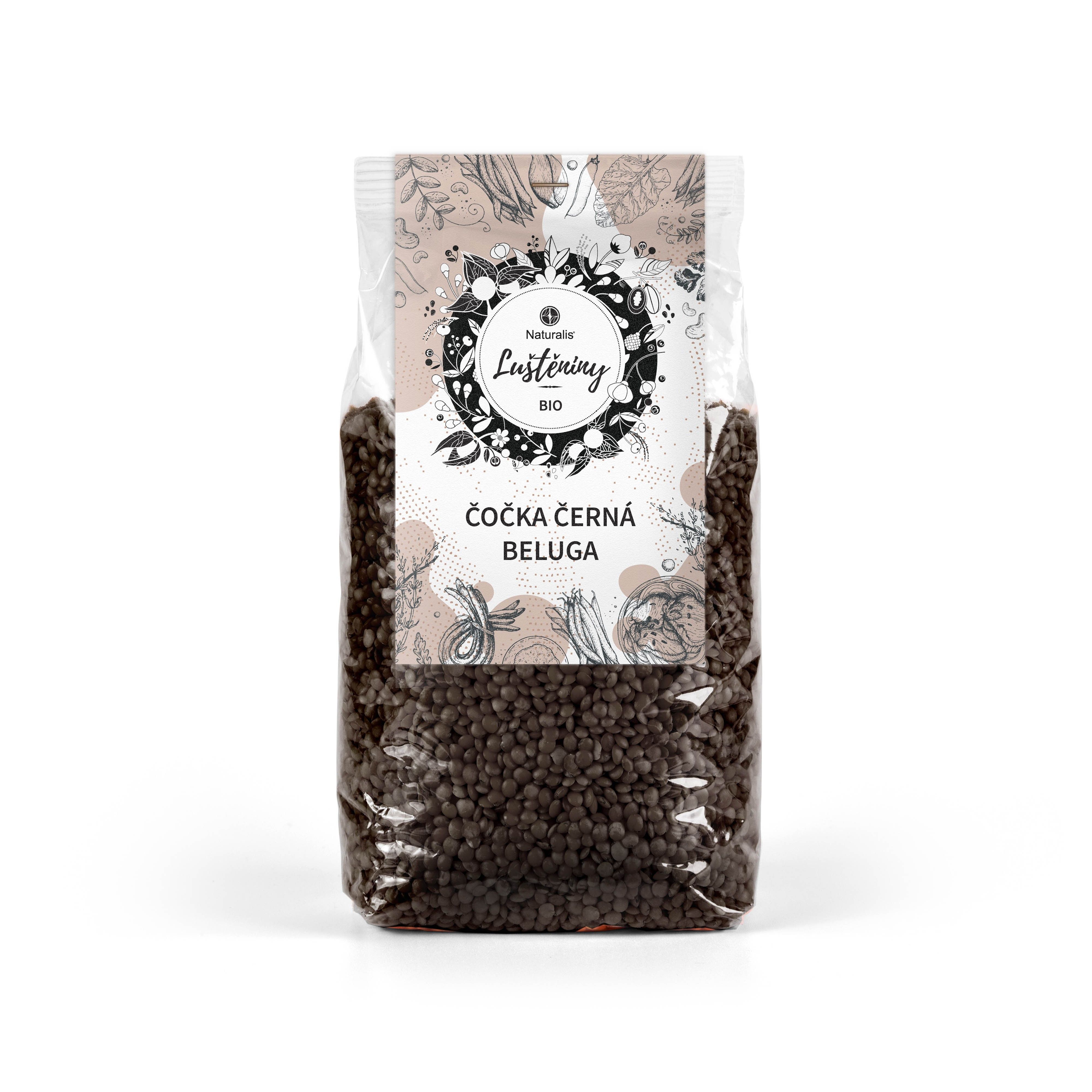 Levně Čočka černá beluga Naturalis BIO - 500 g