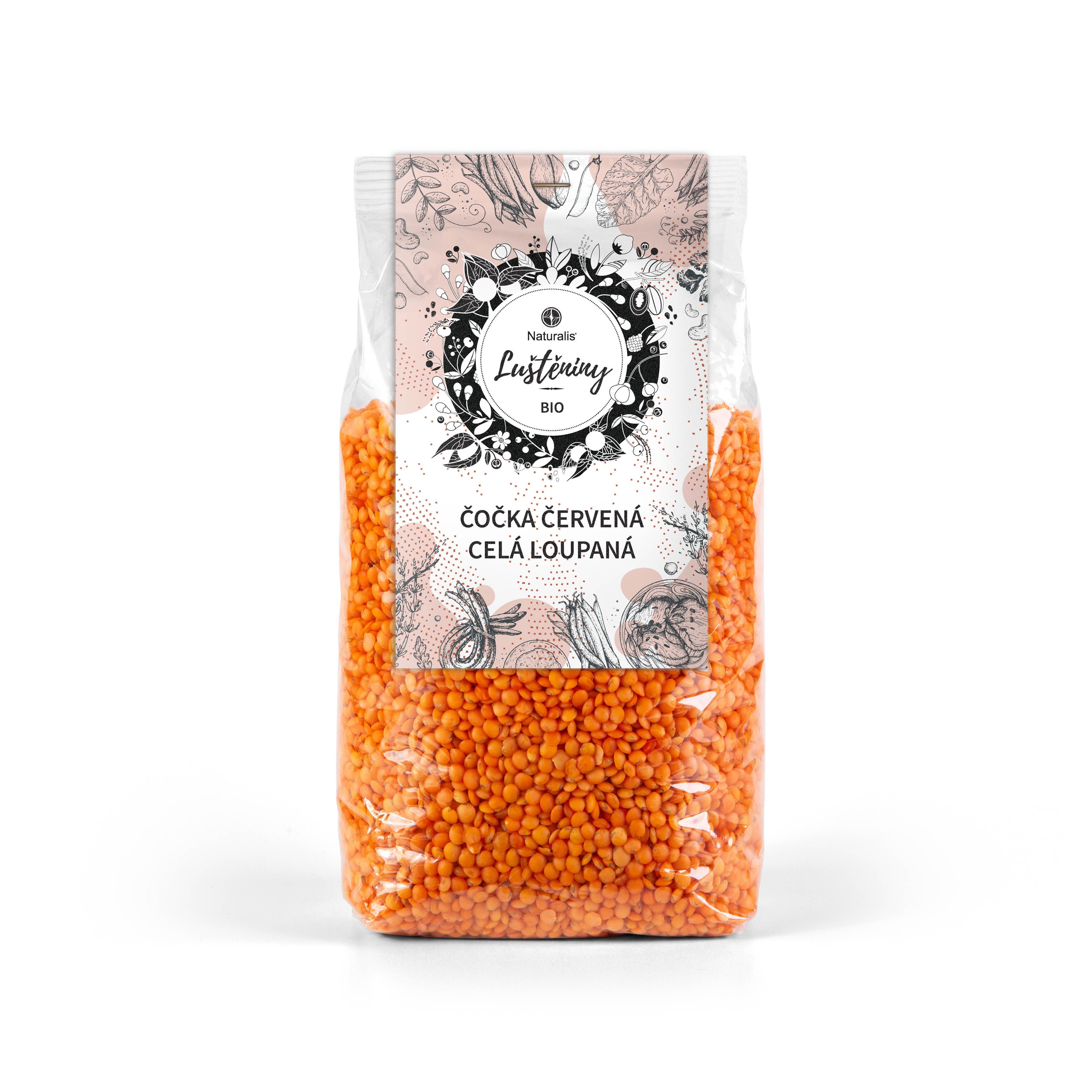 Levně Čočka červená celá loupaná Naturalis BIO - 500 g