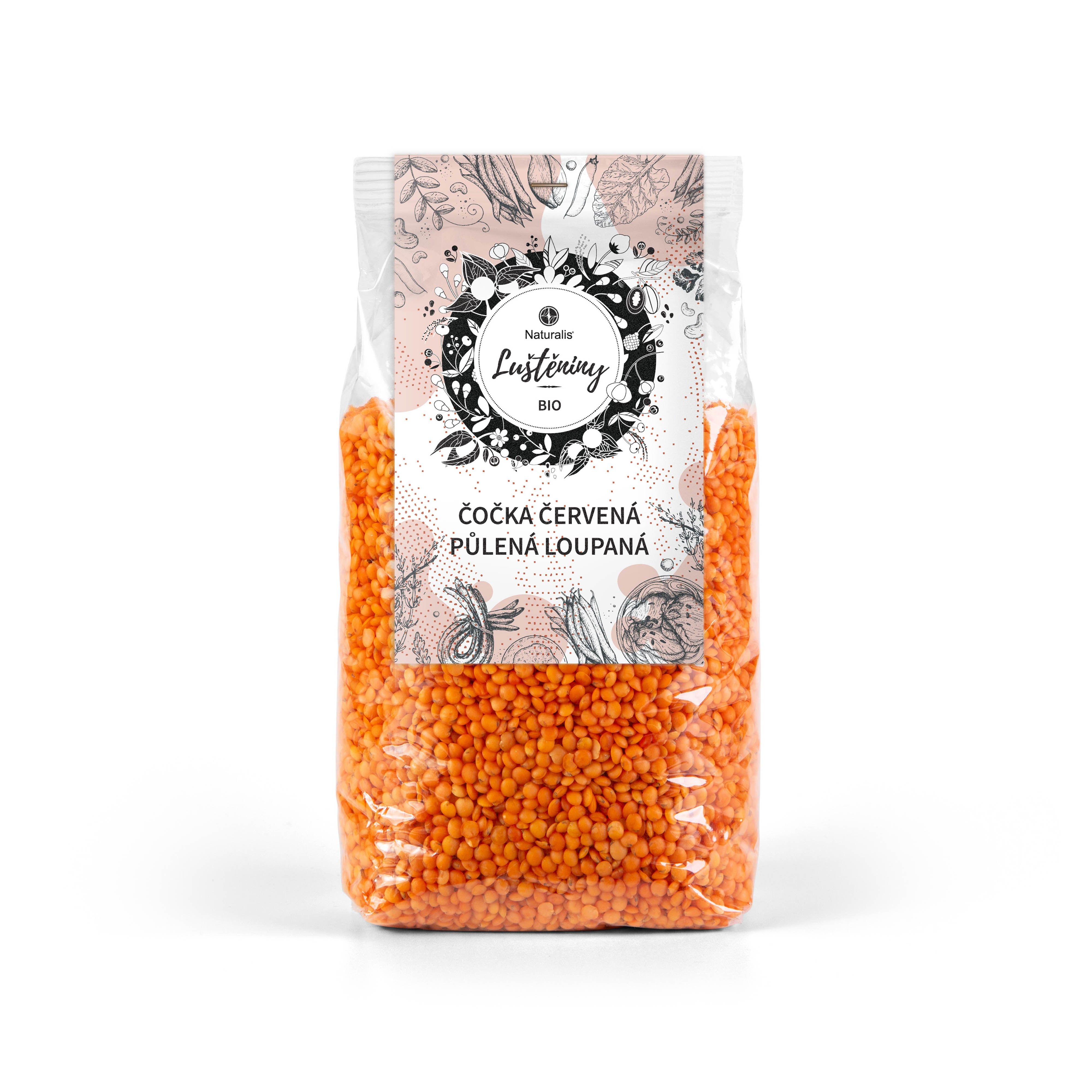 Levně Čočka červená půlená loupaná Naturalis BIO - 500 g