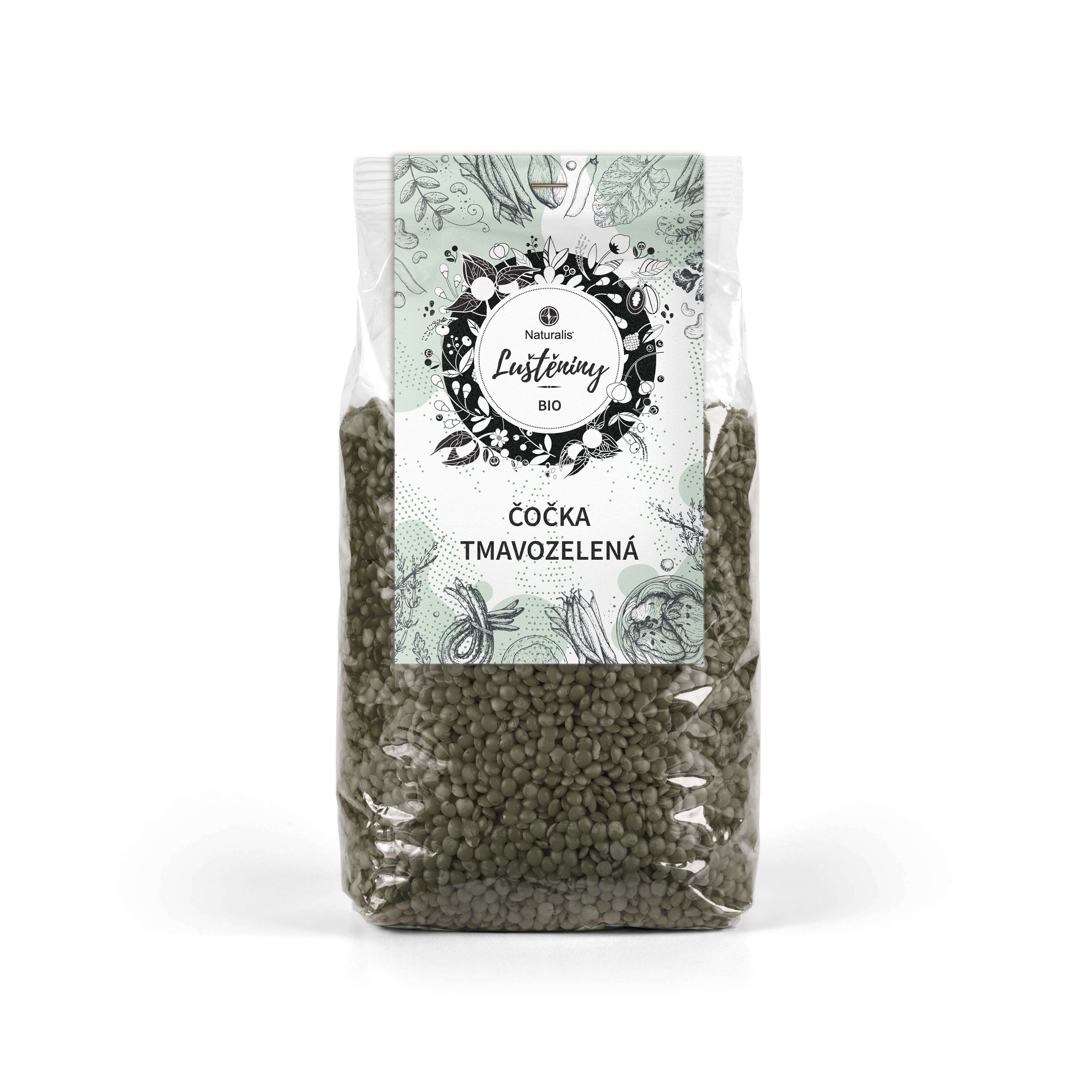 Levně Čočka tmavozelená Naturalis BIO - 500 g