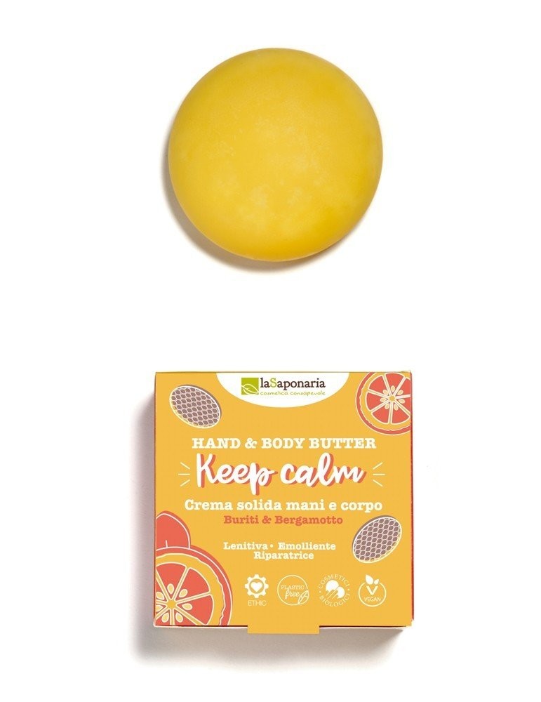Levně Tuhé máslo na ruce a tělo (Keep Calm) BIO laSaponaria - 80 ml