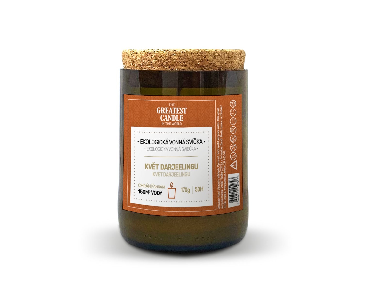 Levně Svíčka v lahvi od vína květ darjeelingu The Greatest Candle - 170 g