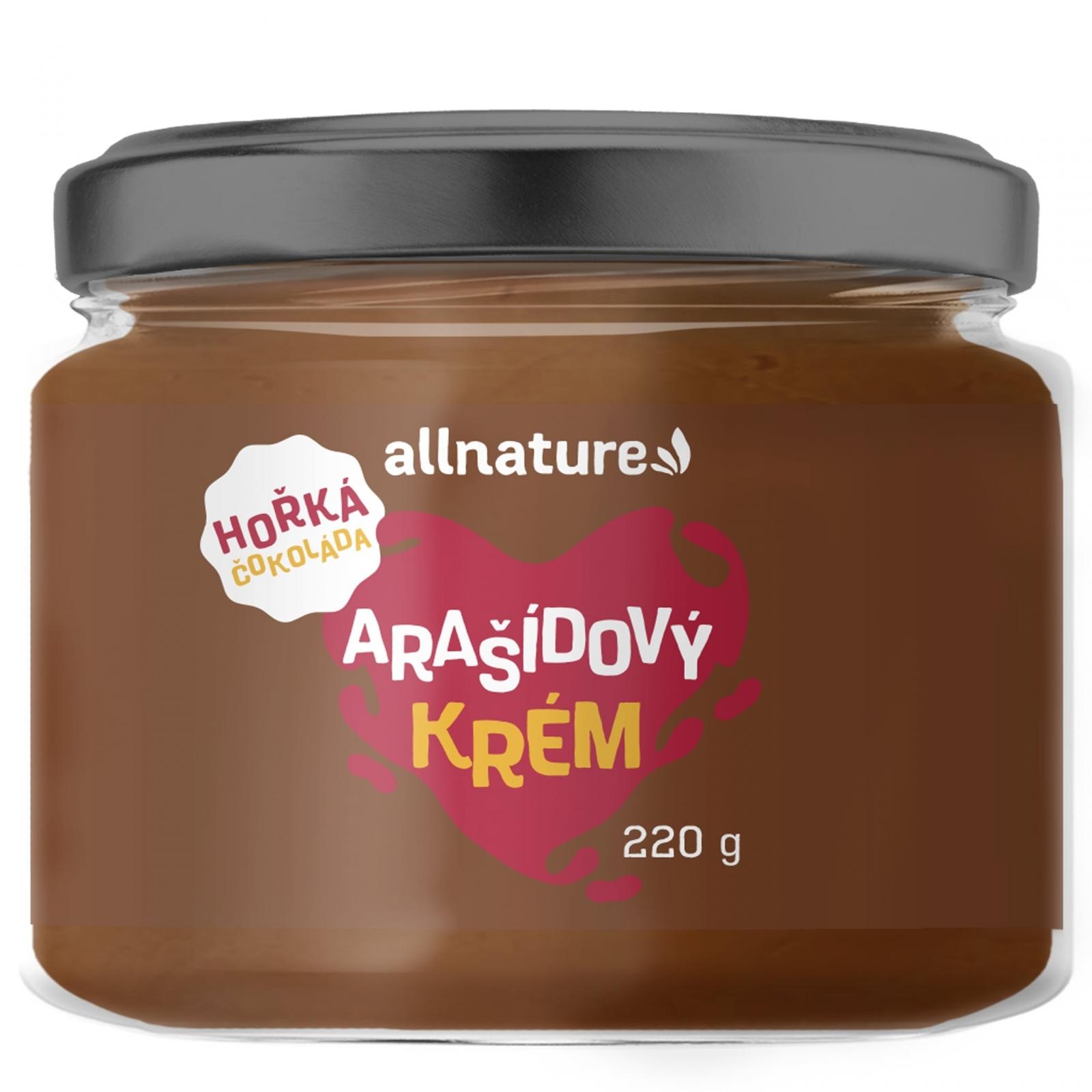 Levně Arašídový krém s hořkou čokoládou Allnature - 220 g