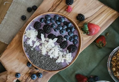 Borůvkový chia puding